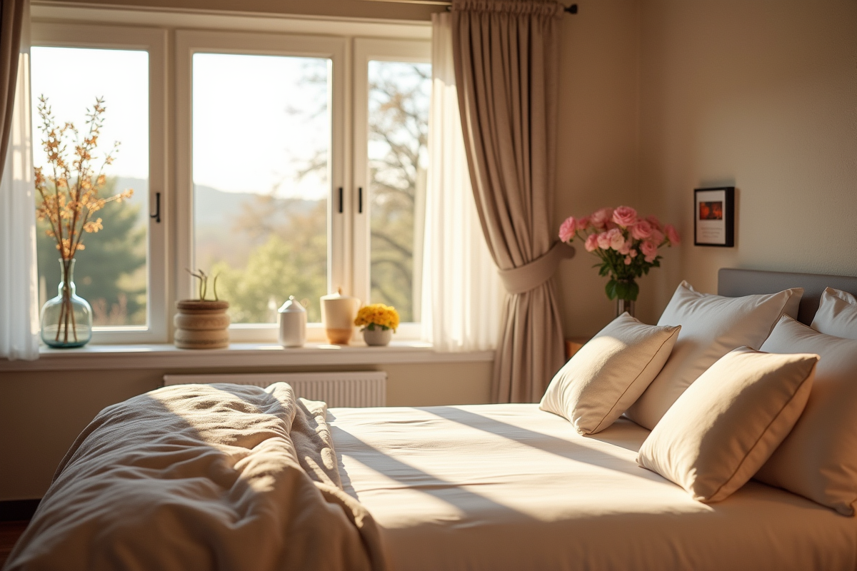 Chambre d'hôtel en Bretagne avec lumière naturelle