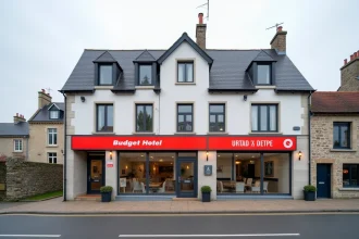 Façade de l'hôtel ibis Fécamp, hébergement pas cher près de la plage en Normandie