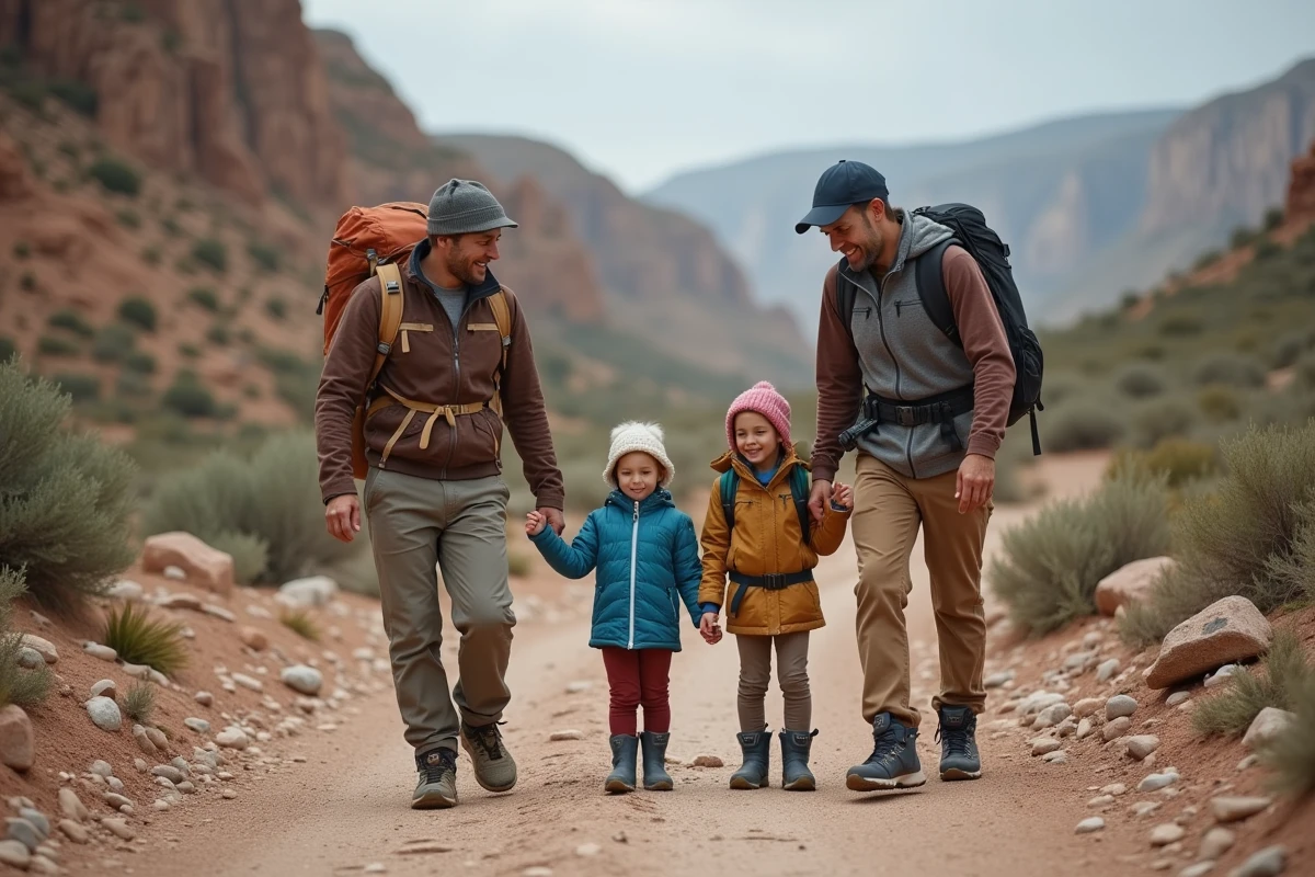 Famille en marche sur le sentier de Gorropu