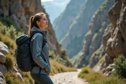 Jeune femme en randonnée dans le canyon de Gorropu