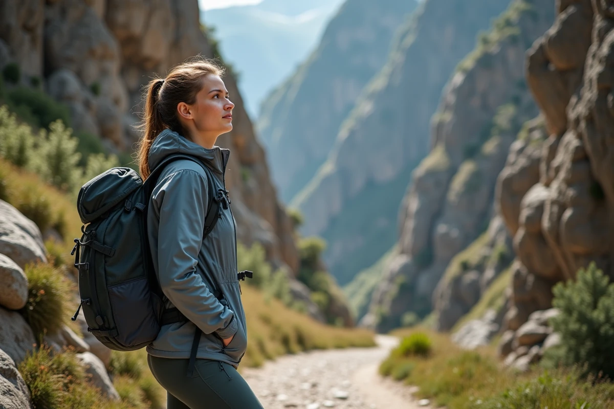 Jeune femme en randonnée dans le canyon de Gorropu