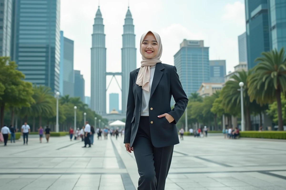 Jeune femme malaisienne en costume d