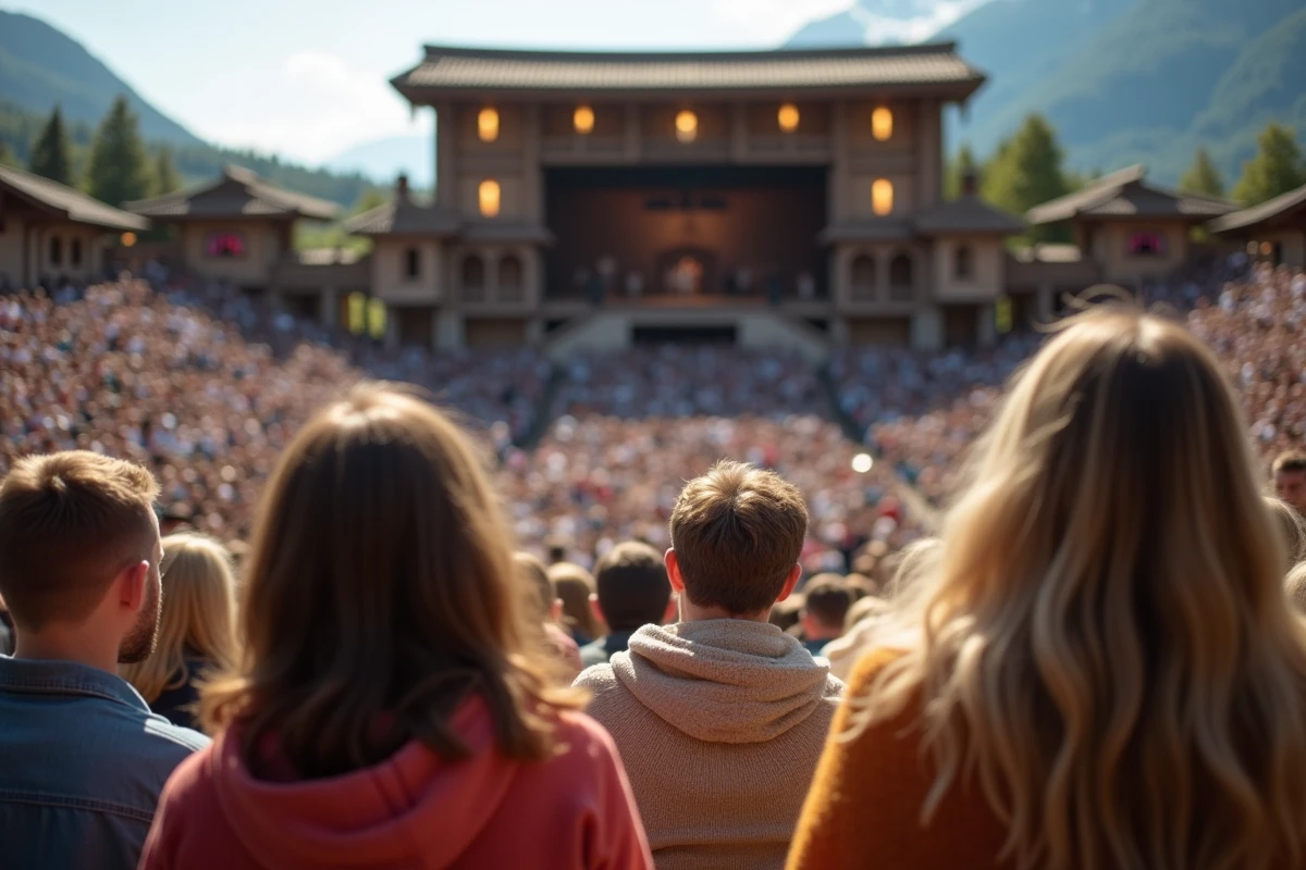 Public diversifié regardant la Passion à Oberammergau